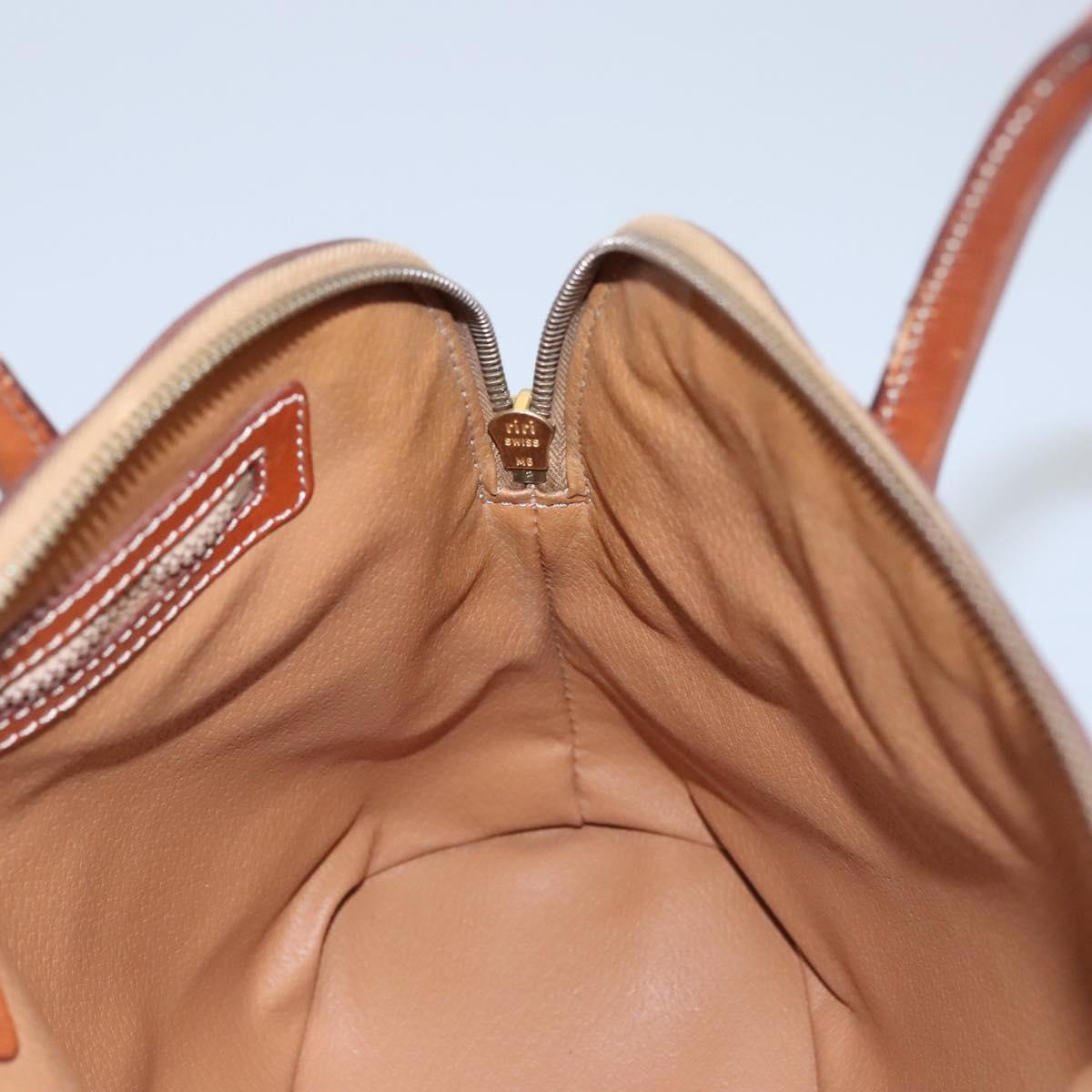 CELINE Macadam Canvas Hand Bag PVC Leather 2way Gold Brown Auth EC471