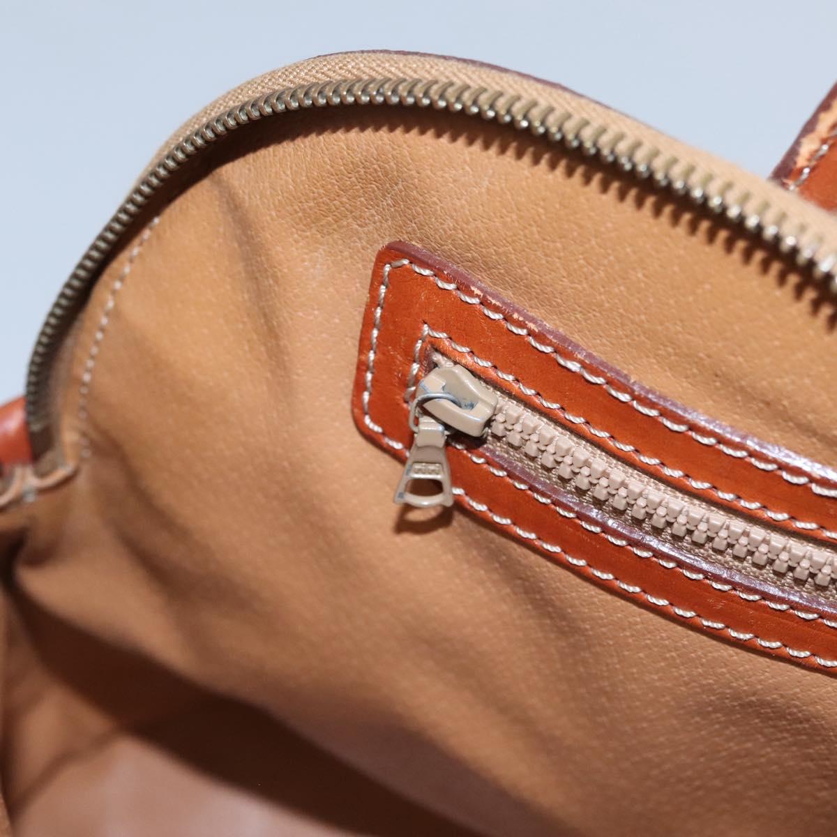 CELINE Macadam Canvas Hand Bag PVC Leather 2way Gold Brown Auth EC471