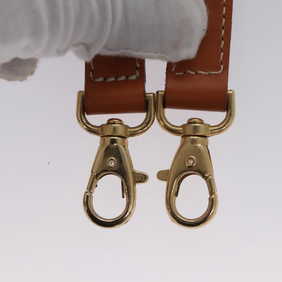 CELINE Macadam Canvas Hand Bag PVC Leather 2way Gold Brown Auth EC471