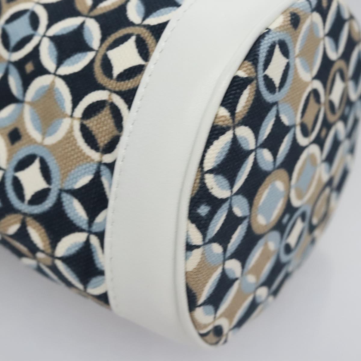 CELINE Shoulder Bag Canvas Blue Beige white Auth EC472V