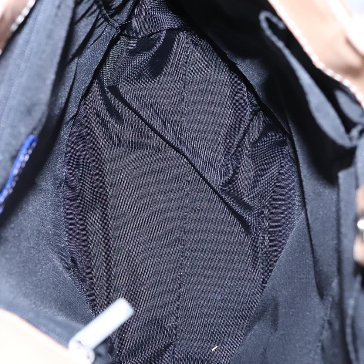 BURBERRY Nova Check Blue Label Hand Bag Canvas Blue Auth EC489