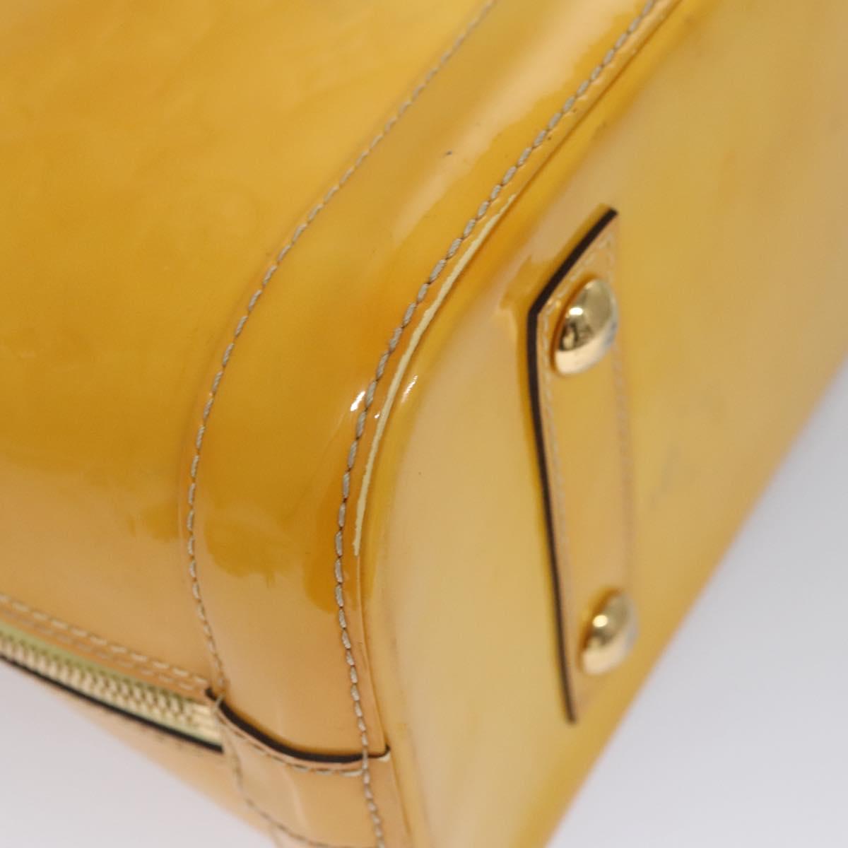 LOUIS VUITTON Monogram Vernis Alma PM Hand Bag Citrin M90101 LV Auth EC497