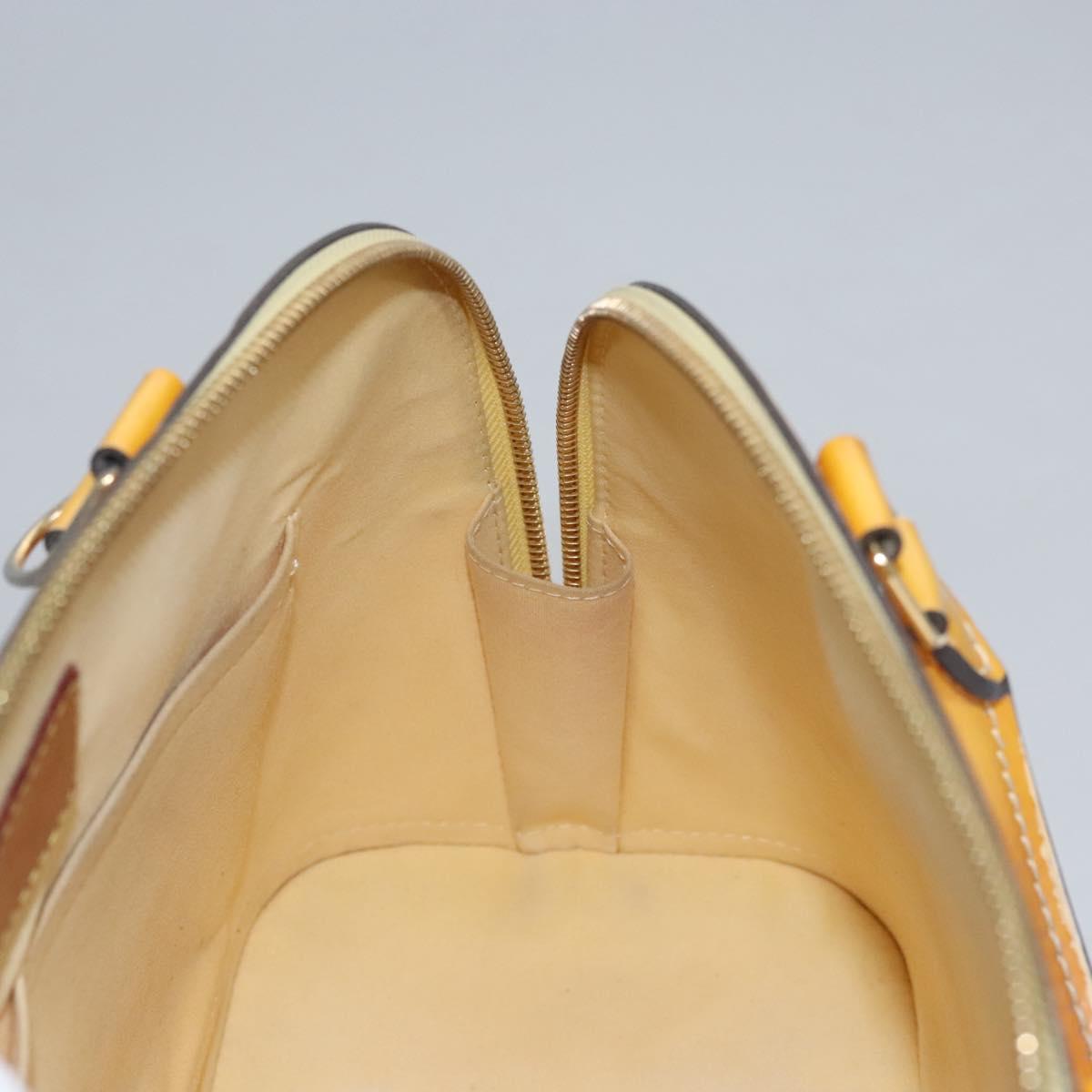 LOUIS VUITTON Monogram Vernis Alma PM Hand Bag Citrin M90101 LV Auth EC497