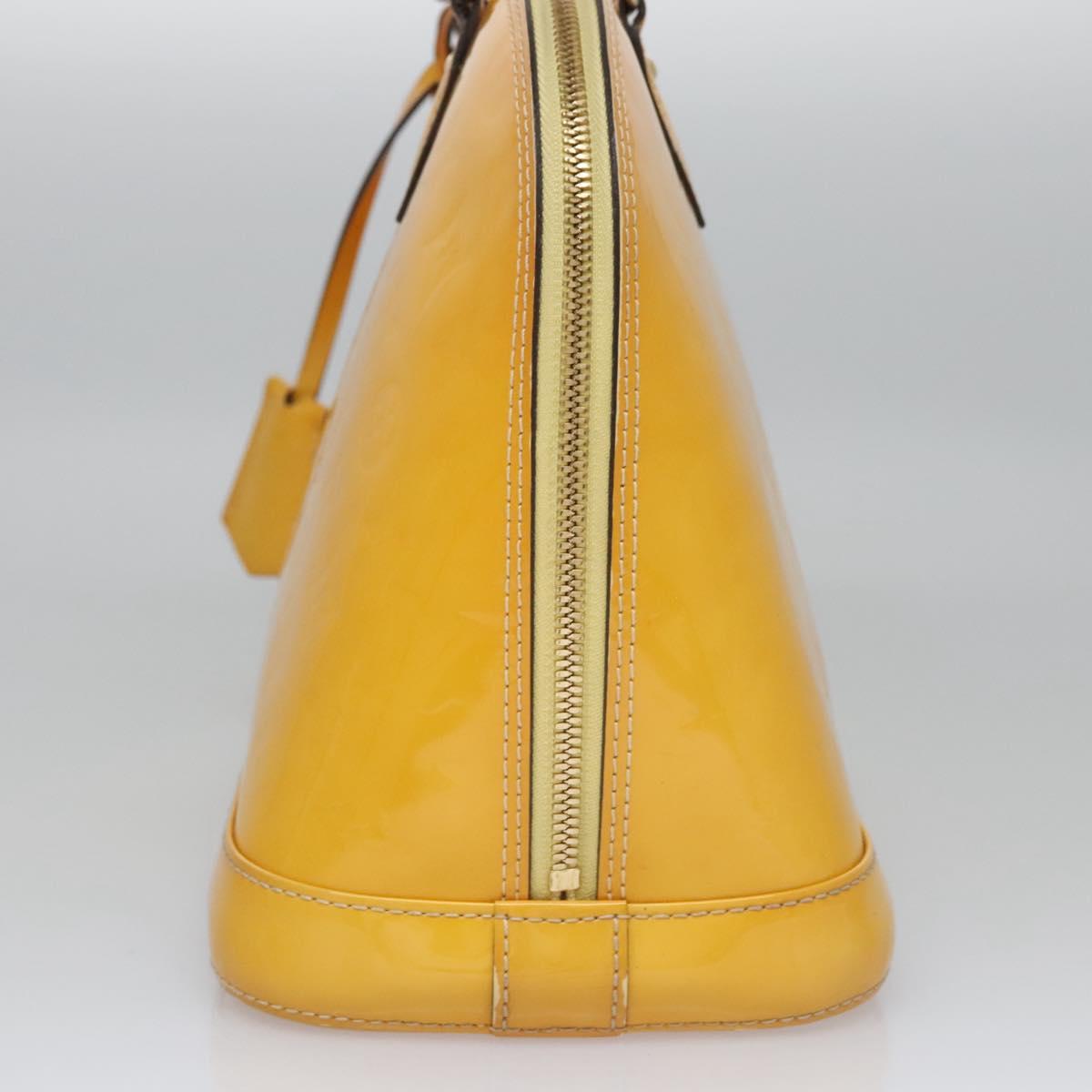 LOUIS VUITTON Monogram Vernis Alma PM Hand Bag Citrin M90101 LV Auth EC497