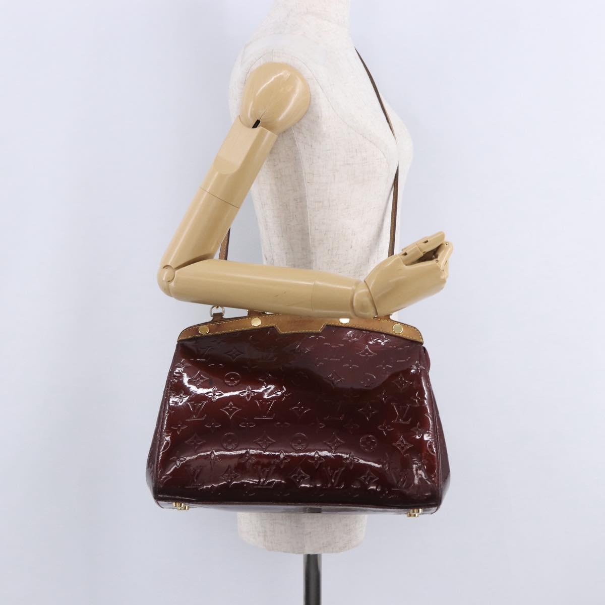 LOUIS VUITTON Vernis Blair MM Hand Bag 2way Rouge Favist M91690 LV Auth EC506
