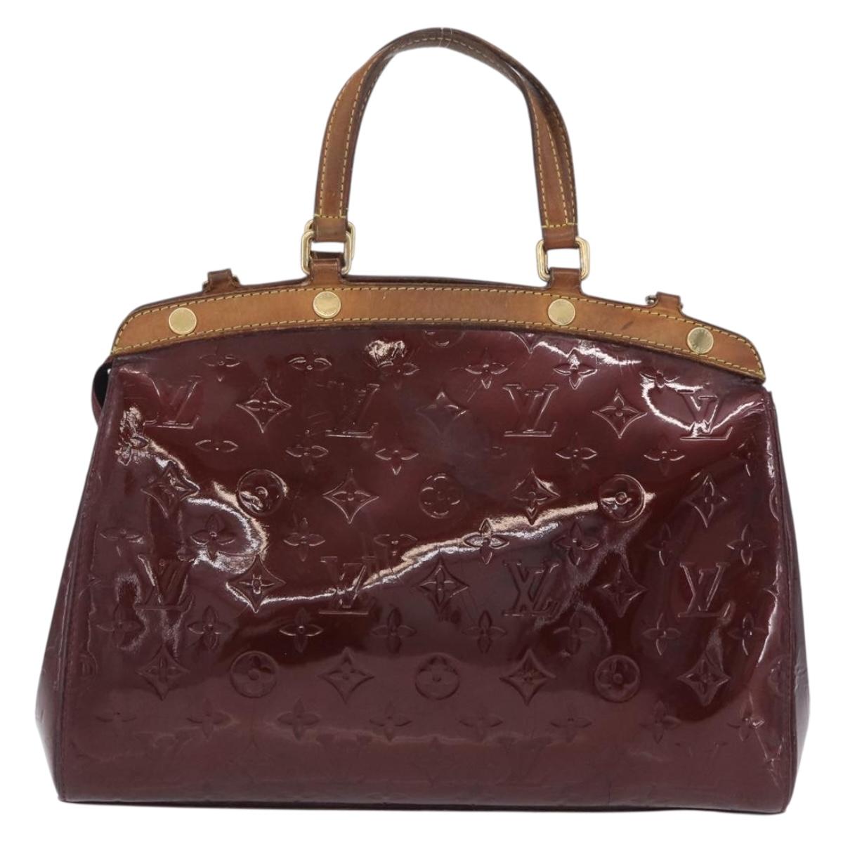 LOUIS VUITTON Vernis Blair MM Hand Bag 2way Rouge Favist M91690 LV Auth EC506