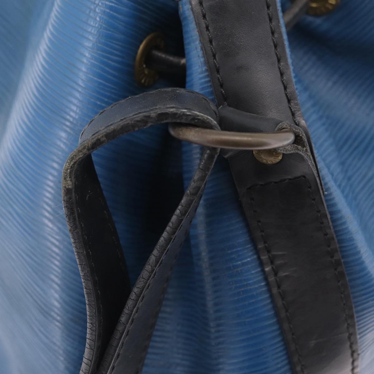 LOUIS VUITTON Epi Petit Noe Shoulder Bag Bicolor Black Blue M44152 Auth EC511