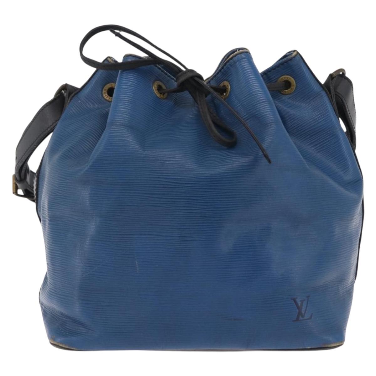 LOUIS VUITTON Epi Petit Noe Shoulder Bag Bicolor Black Blue M44152 Auth EC511
