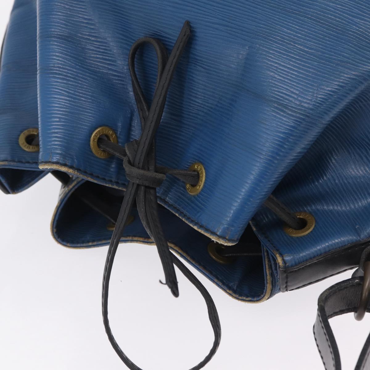 LOUIS VUITTON Epi Petit Noe Shoulder Bag Bicolor Black Blue M44152 Auth EC511