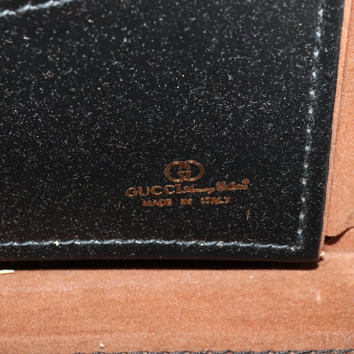 GUCCI Web Sherry Line Attache case Hand Bag Leather Red Black Green Auth EC515