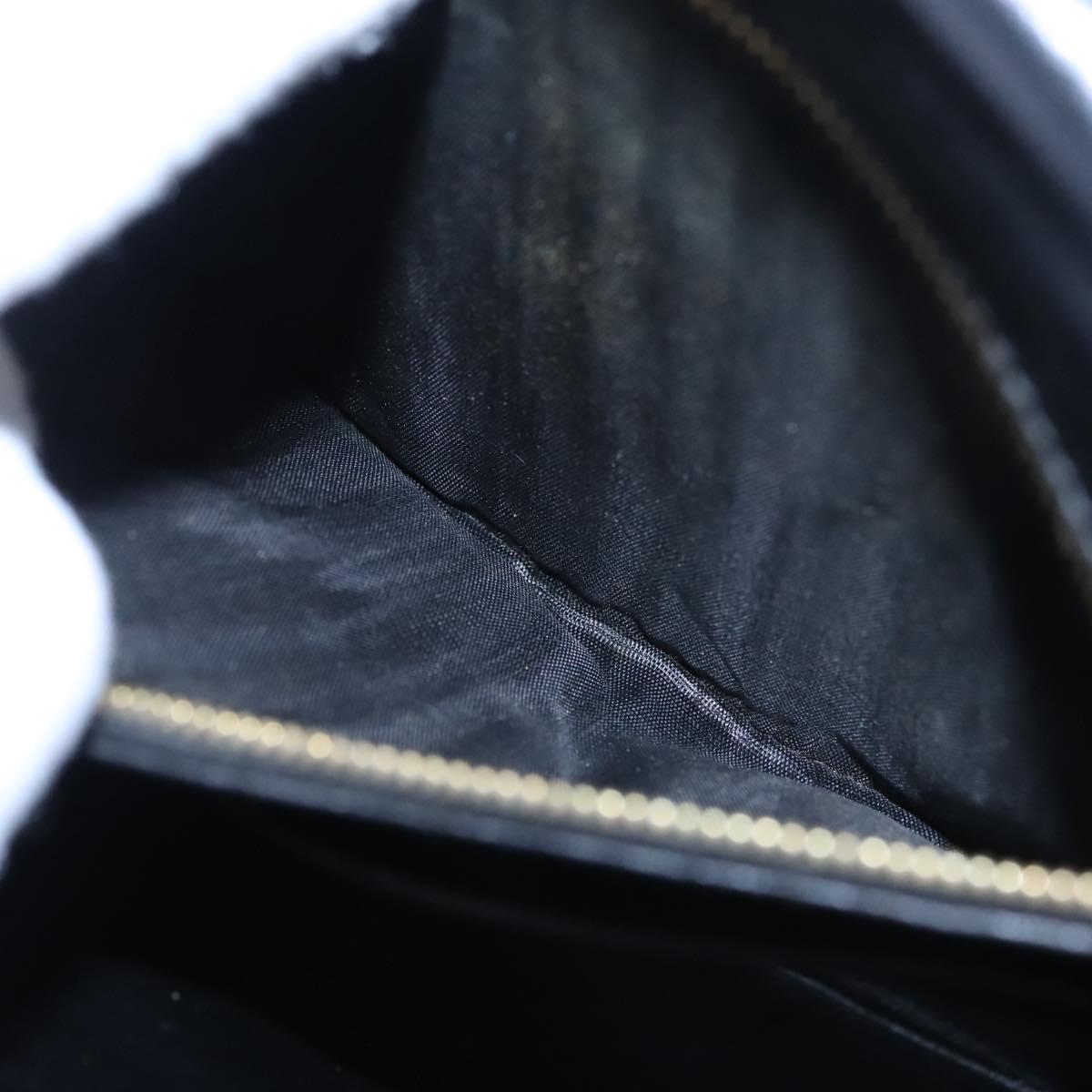 CELINE Shoulder Bag Leather Black Gold Auth EC517