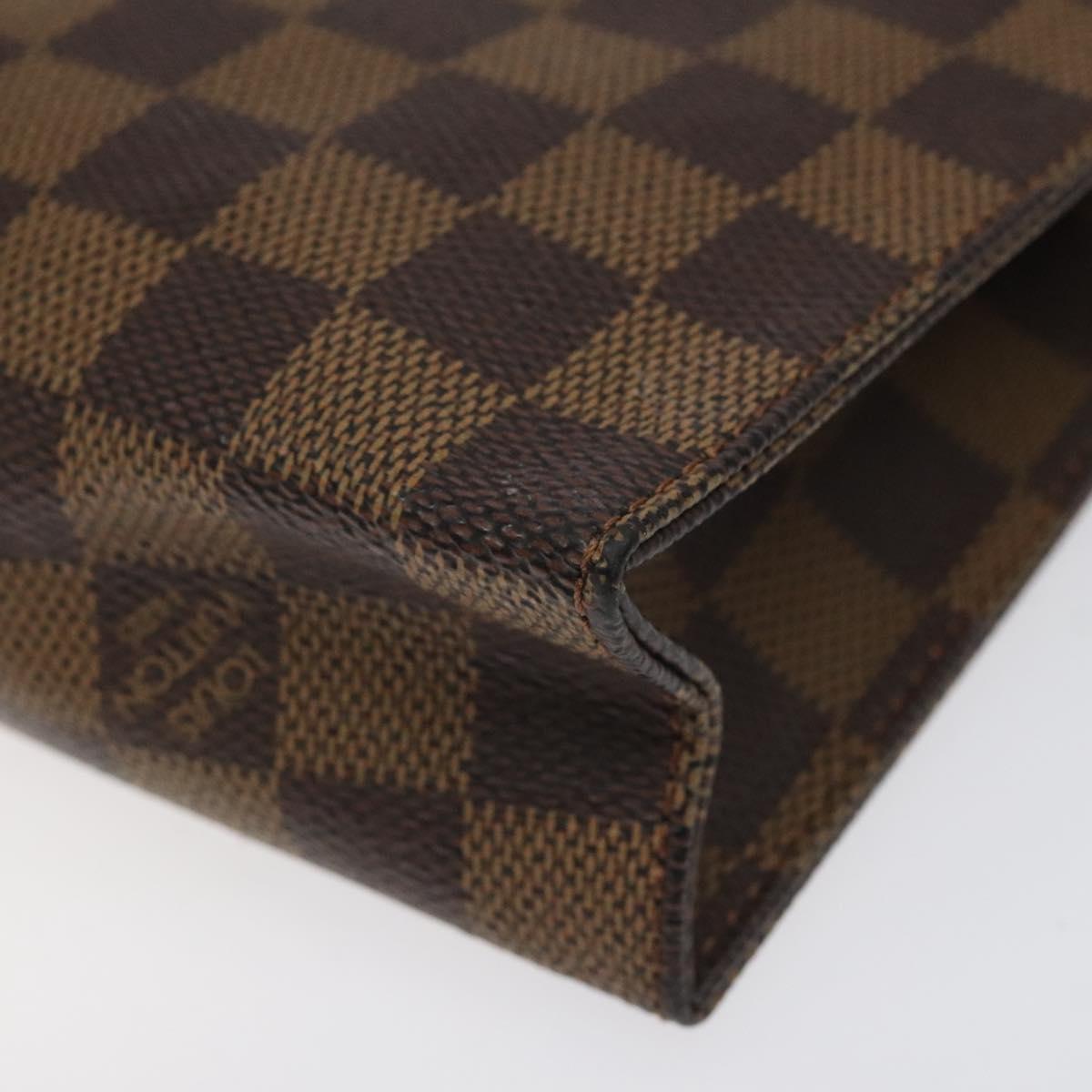 LOUIS VUITTON Damier Ebene Poche Toilette 26 Pouch N47543 LV Auth EC531