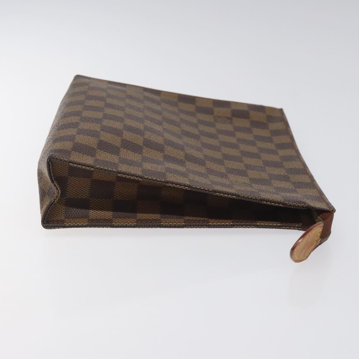 LOUIS VUITTON Damier Ebene Poche Toilette 26 Pouch N47543 LV Auth EC531