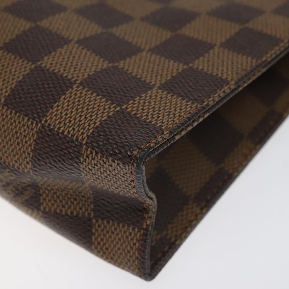 LOUIS VUITTON Damier Ebene Poche Toilette 26 Pouch N47543 LV Auth EC531