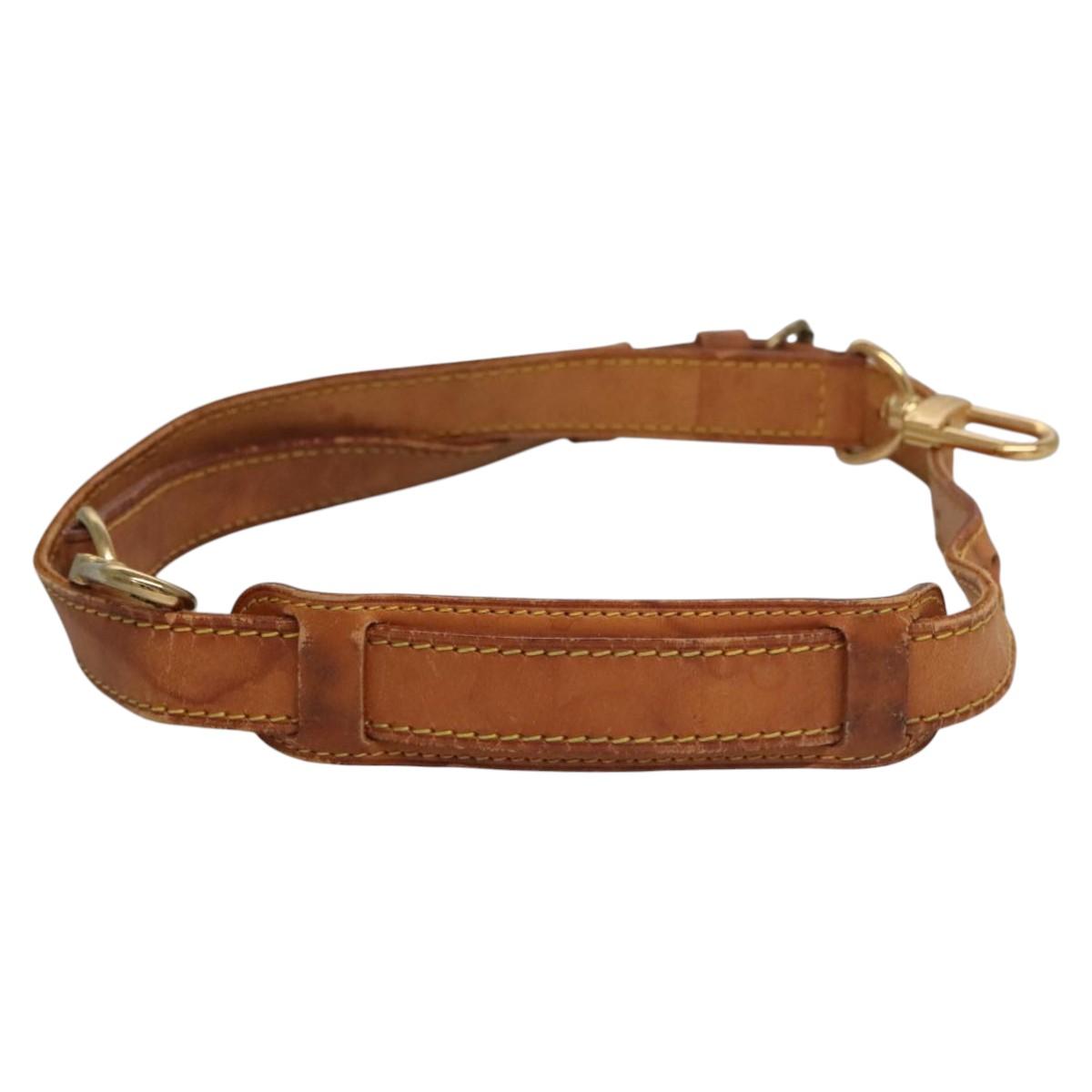 LOUIS VUITTON Adjustable Shoulder Strap Leather 31.9""-39"" Beige LV Auth EC546