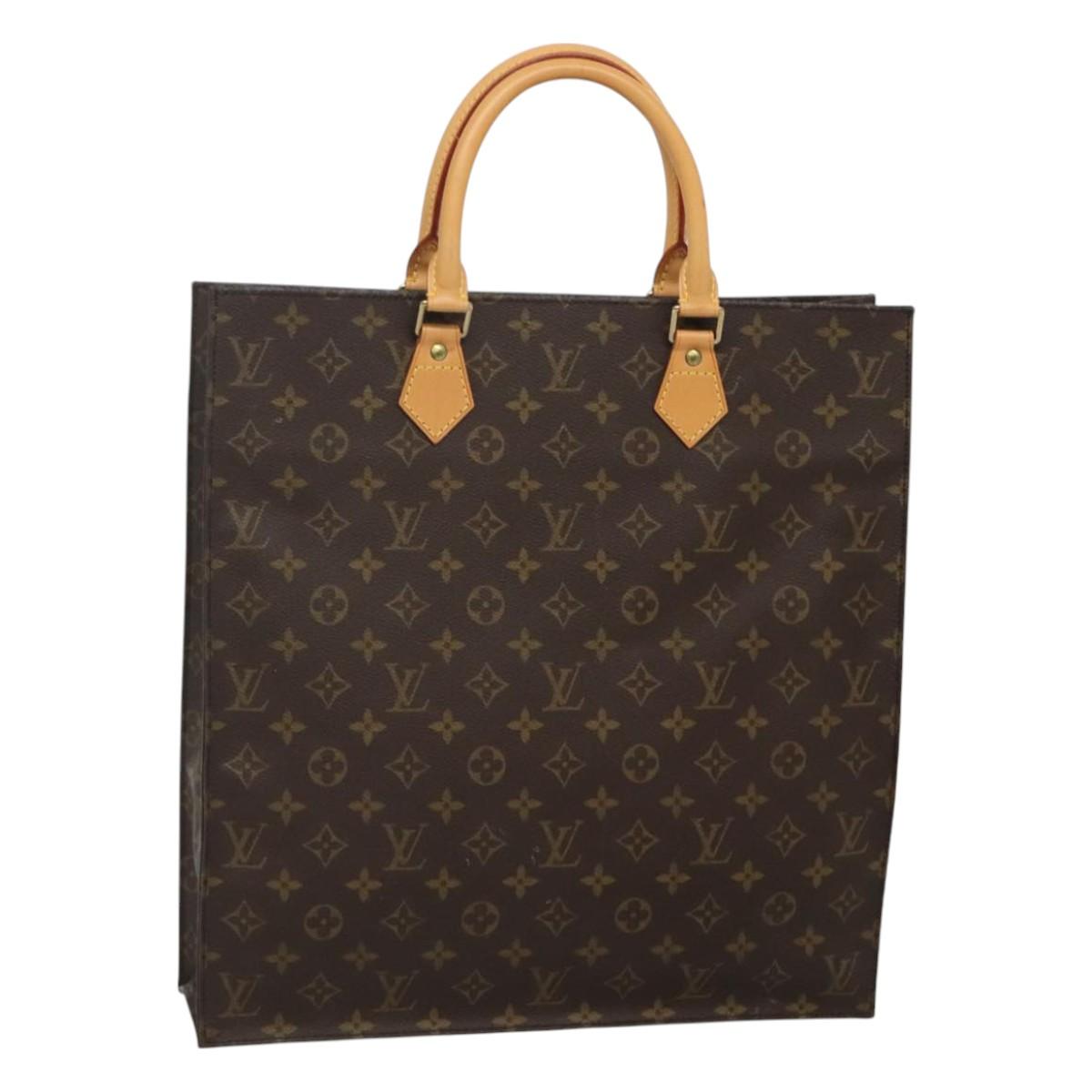 LOUIS VUITTON Monogram Sac Plat Hand Bag M51140 LV Auth EC550