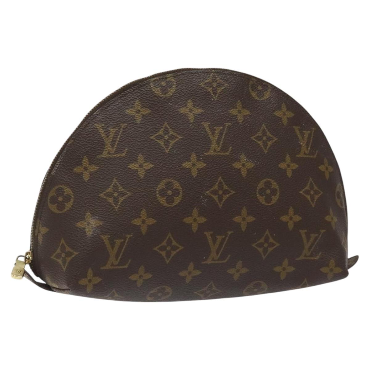 LOUIS VUITTON Monogram Trousse Demi Ronde Cosmetic Pouch M47520 LV Auth EC555