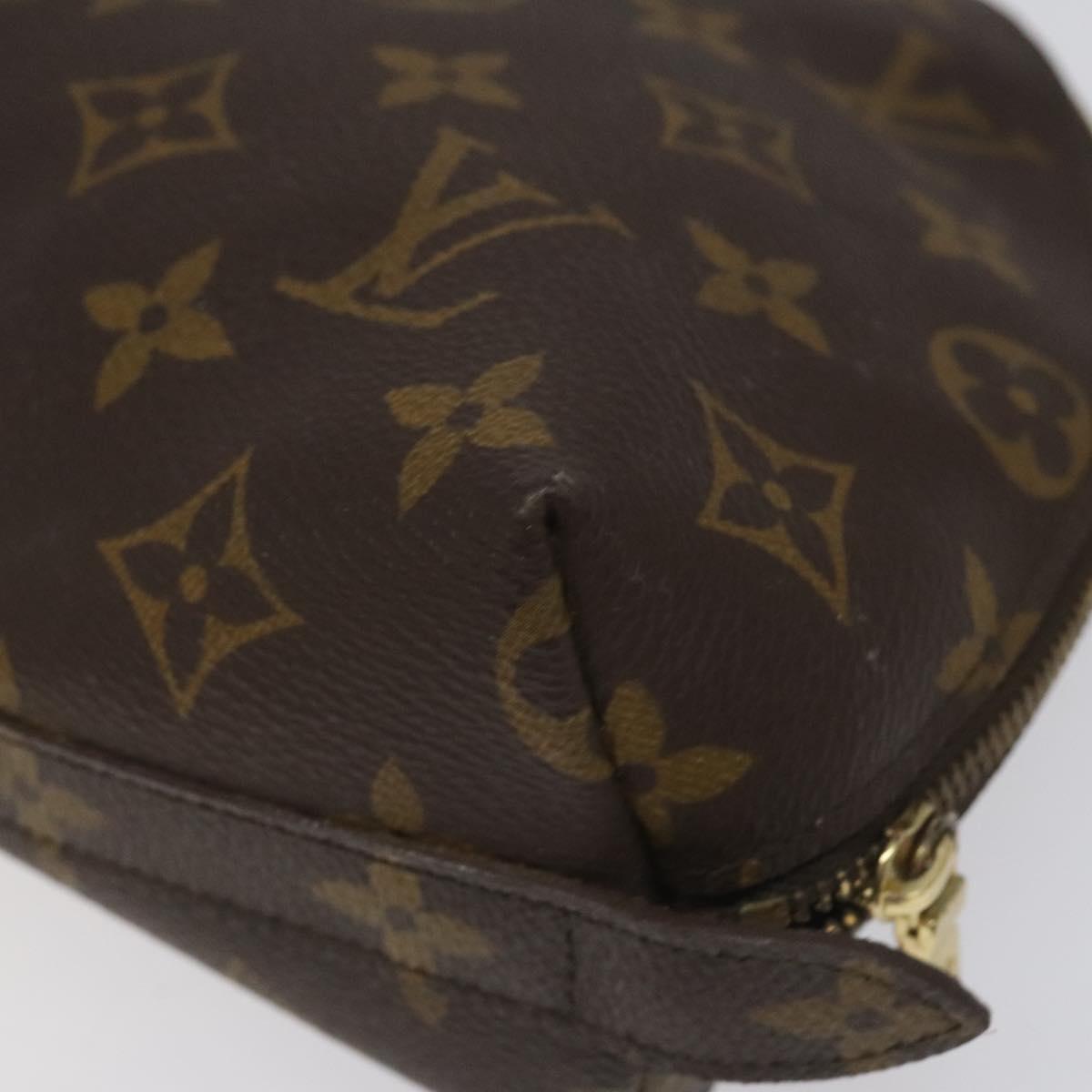 LOUIS VUITTON Monogram Trousse Demi Ronde Cosmetic Pouch M47520 LV Auth EC555