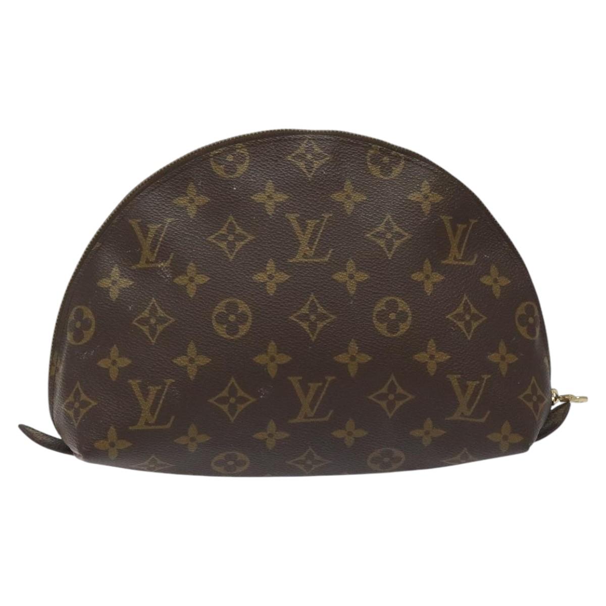 LOUIS VUITTON Monogram Trousse Demi Ronde Cosmetic Pouch M47520 LV Auth EC555