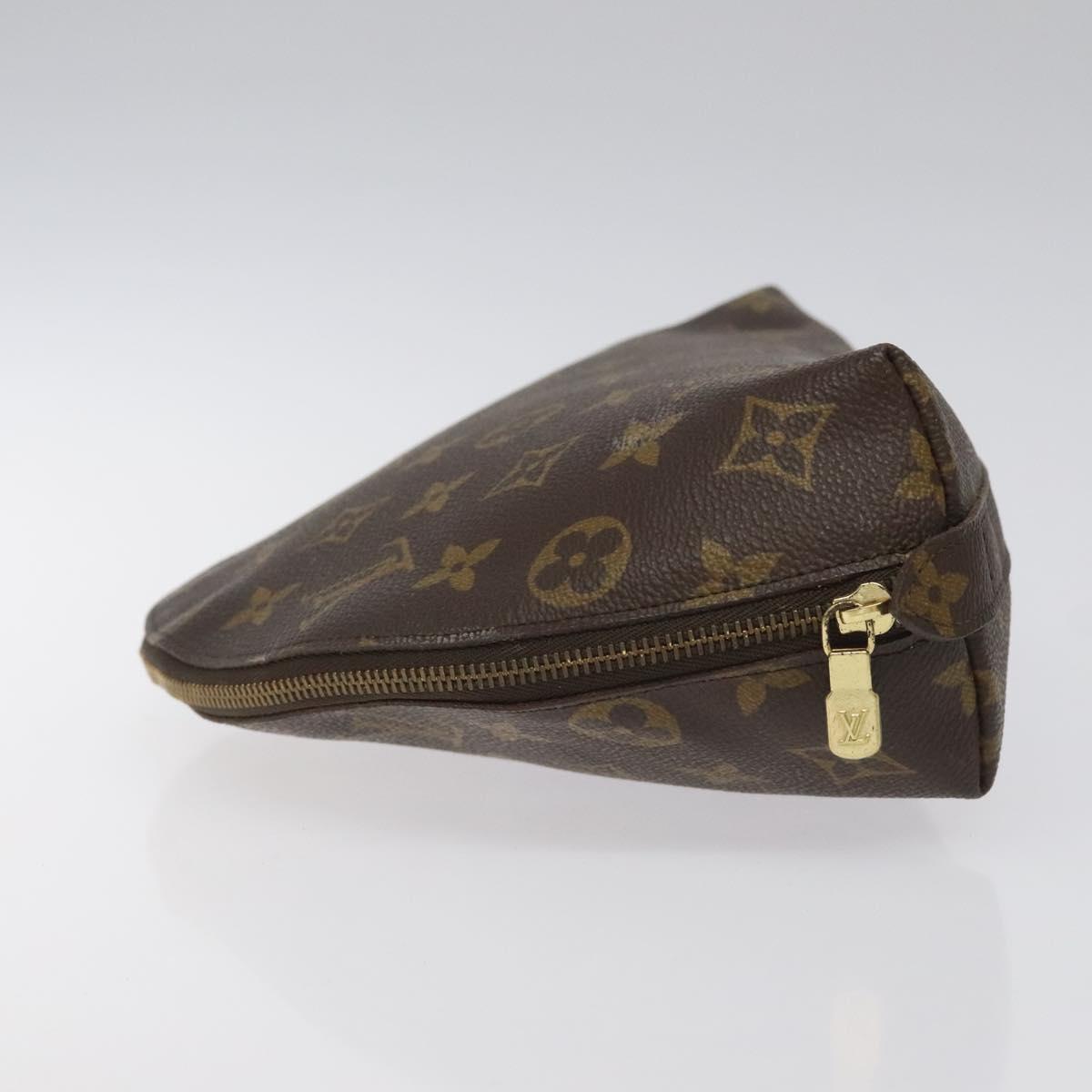 LOUIS VUITTON Monogram Trousse Demi Ronde Cosmetic Pouch M47520 LV Auth EC555