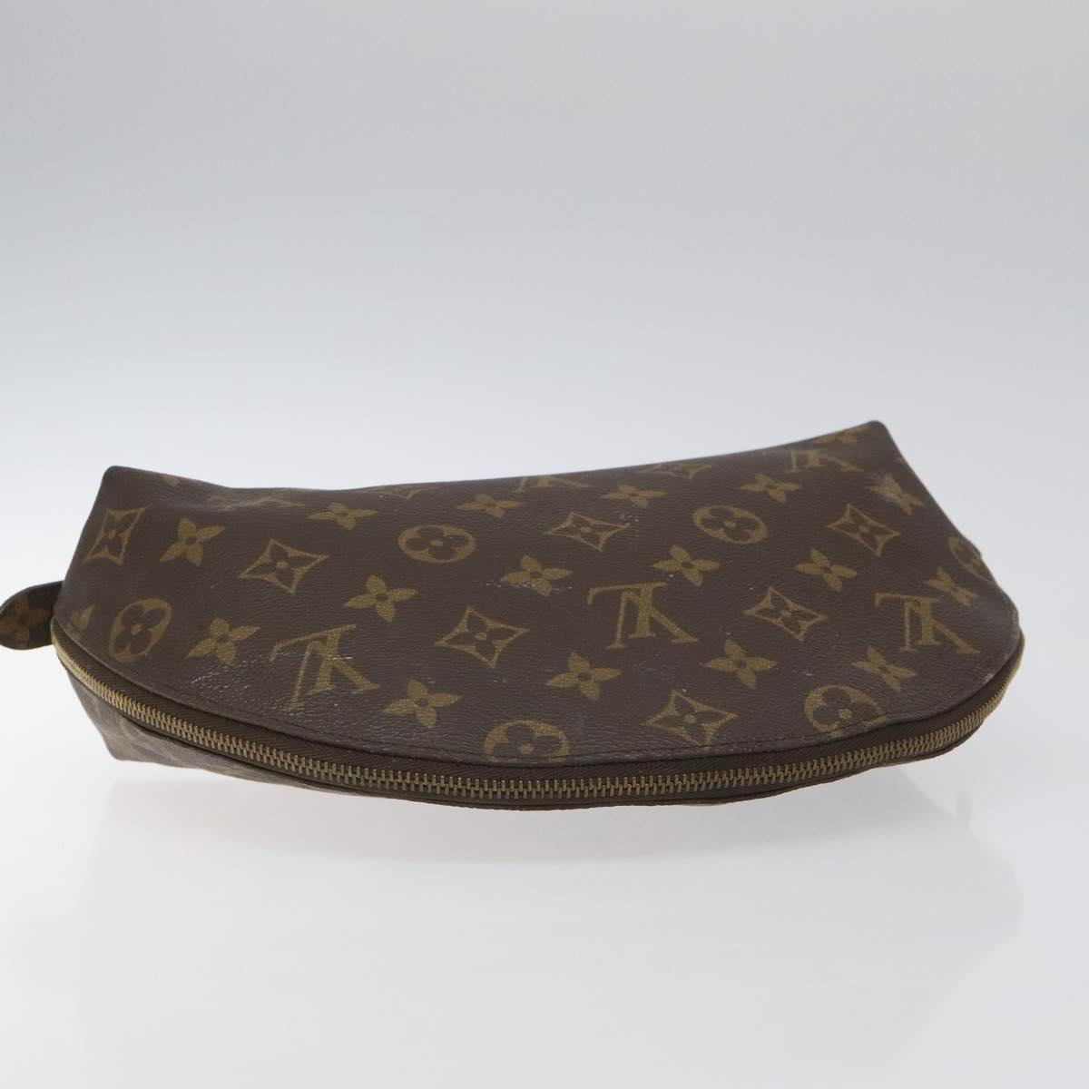 LOUIS VUITTON Monogram Trousse Demi Ronde Cosmetic Pouch M47520 LV Auth EC555