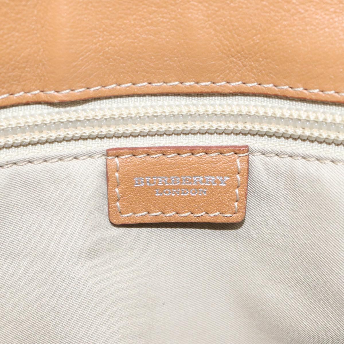 BURBERRY Nova Check Hand Bag PVC Beige Auth EC590