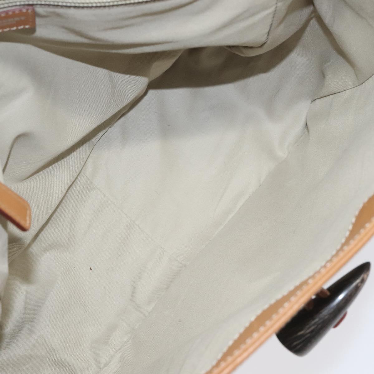 BURBERRY Nova Check Hand Bag PVC Beige Auth EC590