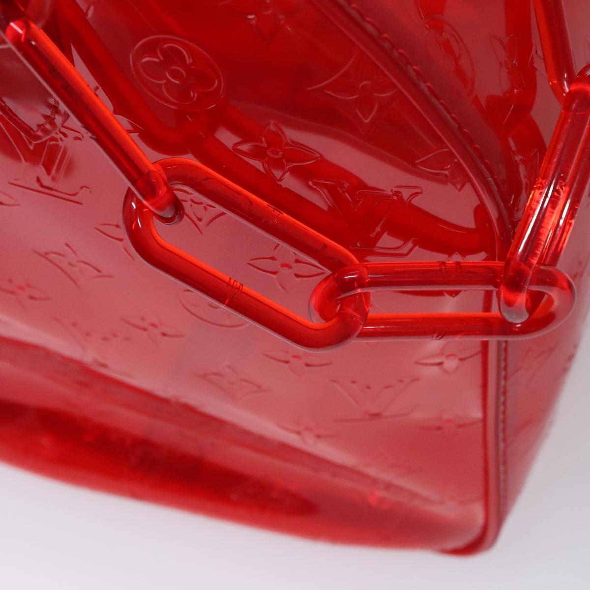 LOUIS VUITTON Monogram Vinyl Keepall Bandouliere 50 Bag Red M41416 Auth EC591SA