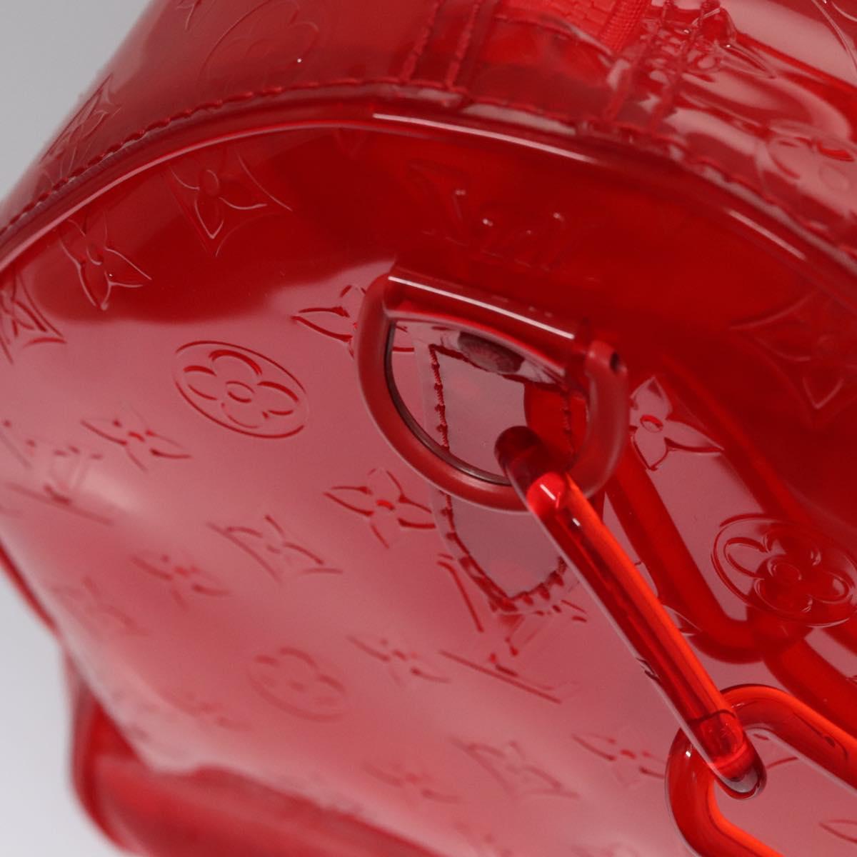 LOUIS VUITTON Monogram Vinyl Keepall Bandouliere 50 Bag Red M41416 Auth EC591SA