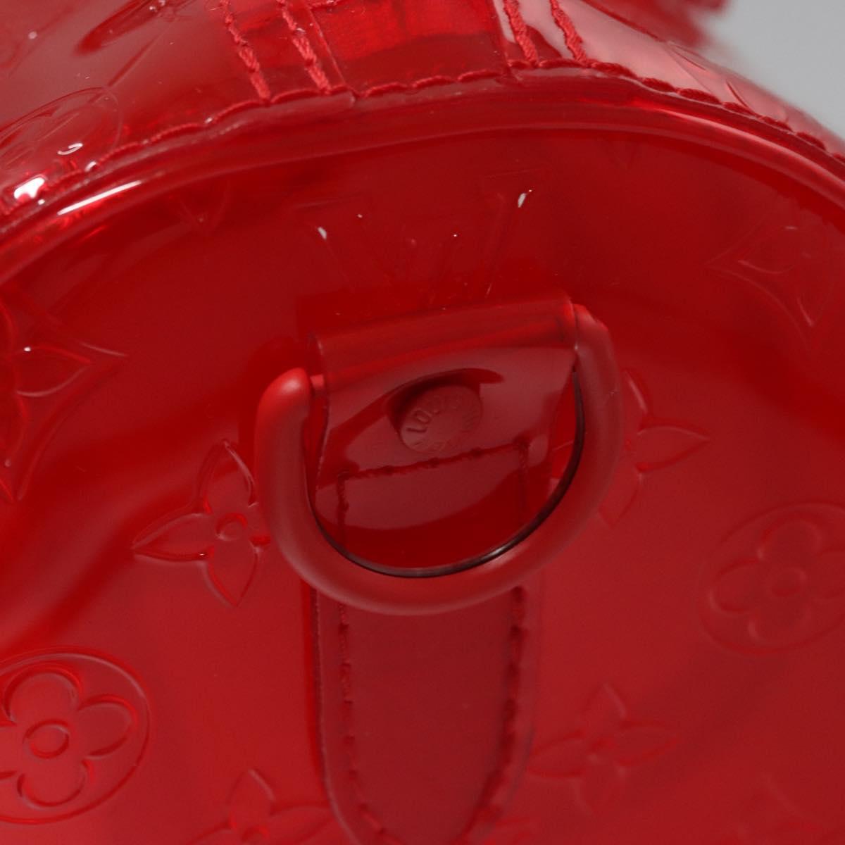 LOUIS VUITTON Monogram Vinyl Keepall Bandouliere 50 Bag Red M41416 Auth EC591SA