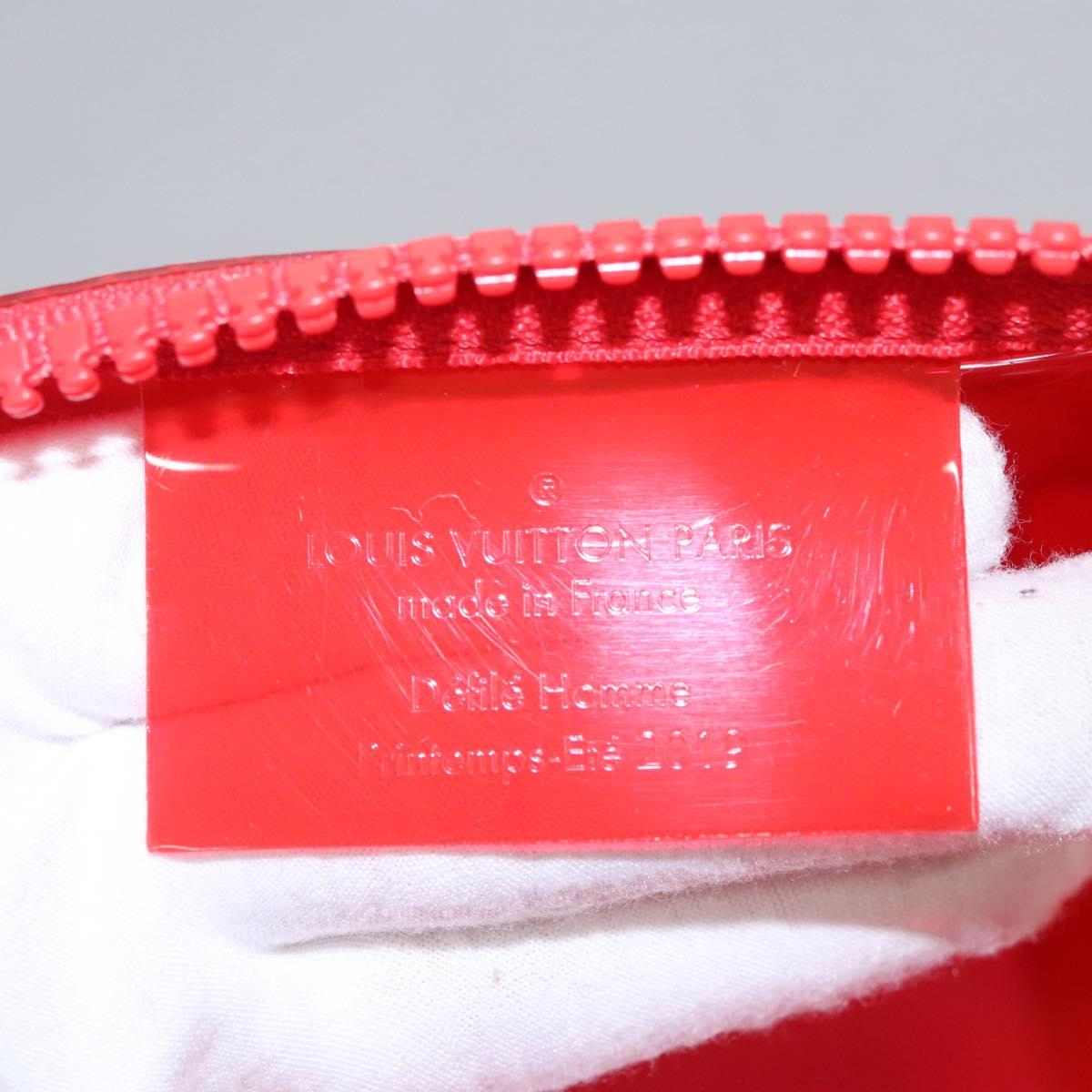 LOUIS VUITTON Monogram Vinyl Keepall Bandouliere 50 Bag Red M41416 Auth EC591SA