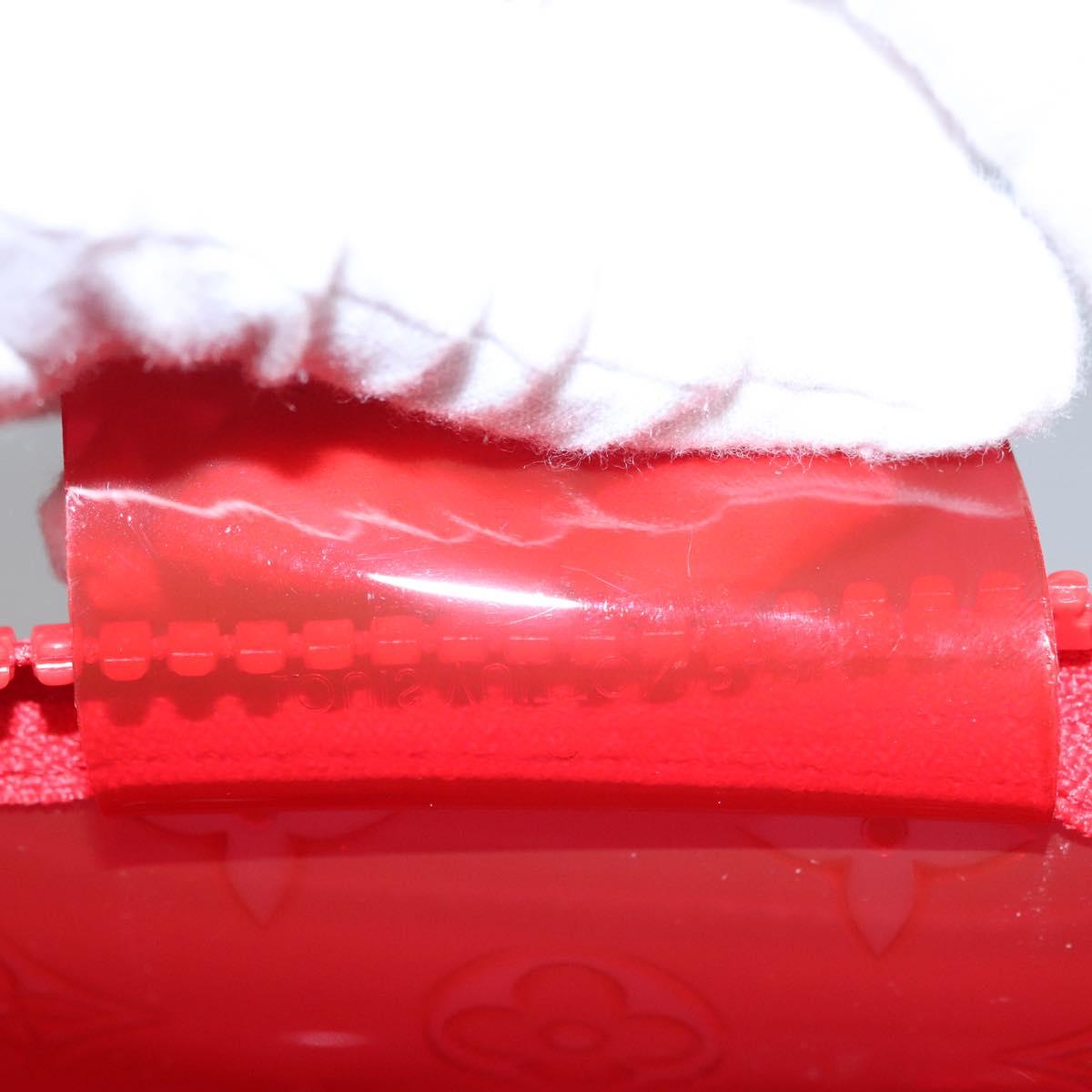 LOUIS VUITTON Monogram Vinyl Keepall Bandouliere 50 Bag Red M41416 Auth EC591SA