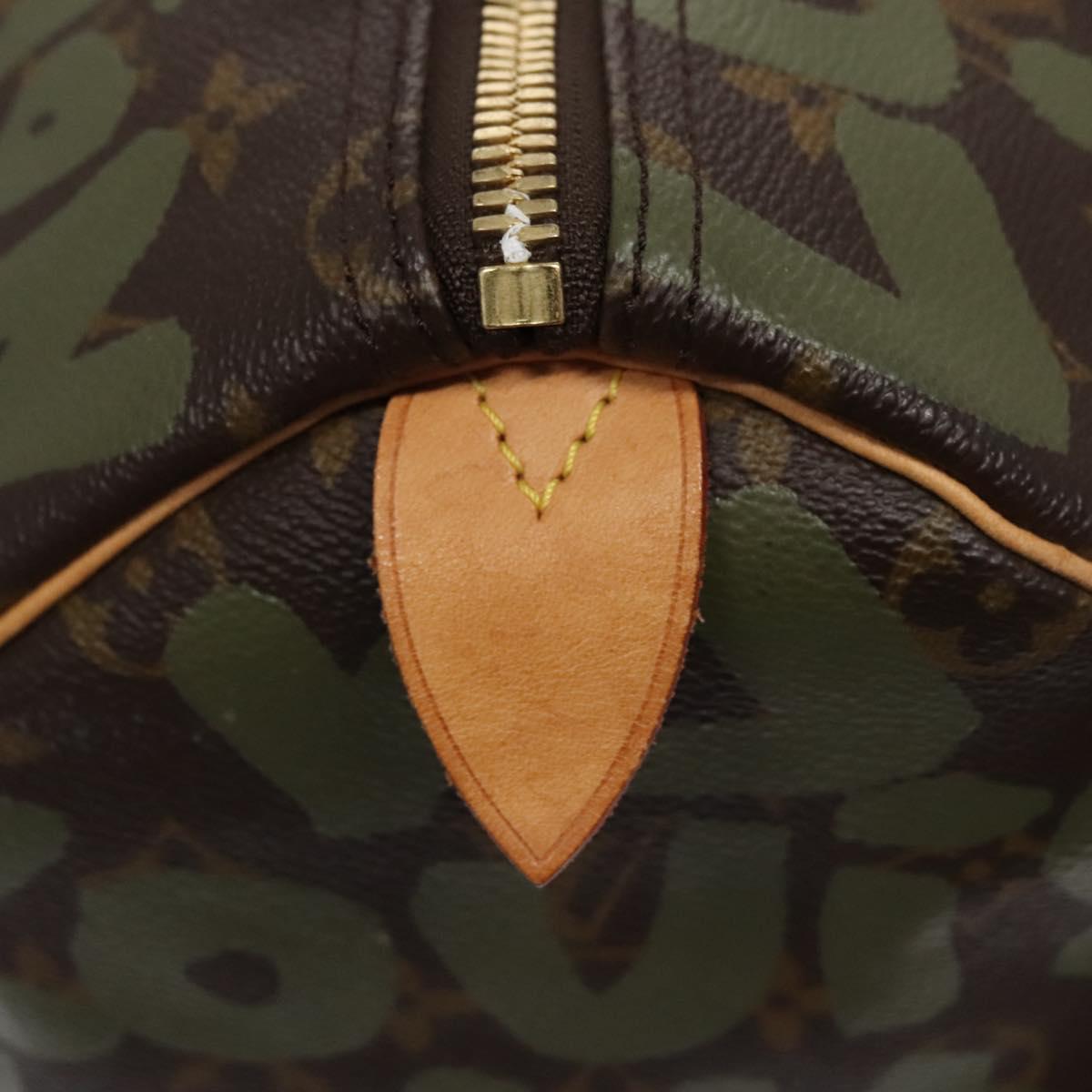 LOUIS VUITTON Monogram graffiti Keepall 50 Boston Bag Khaki M92196 Auth EC602AV