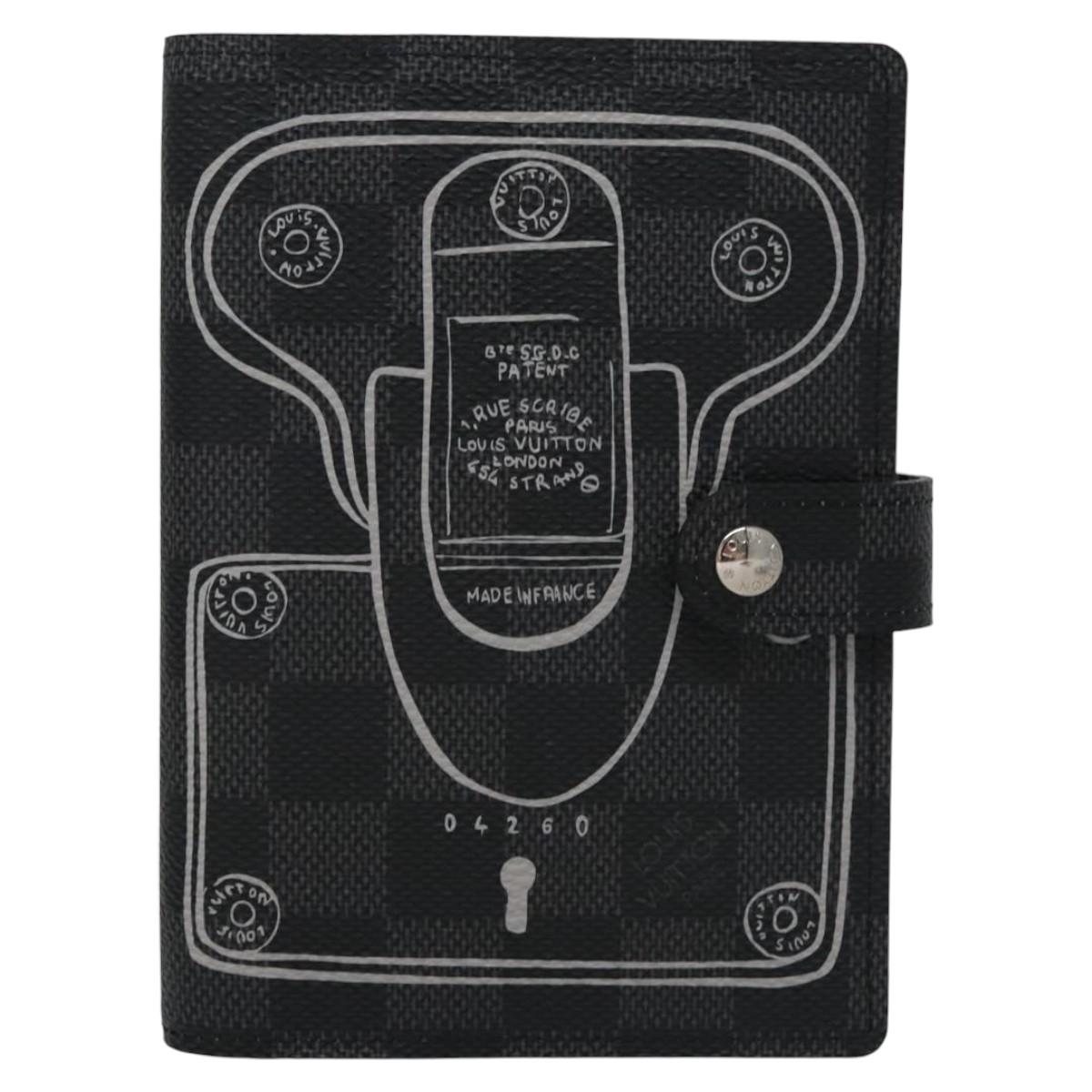LOUIS VUITTON Damier Graphite Agenda PM Day Planner Cover R20030 LV Auth EC610
