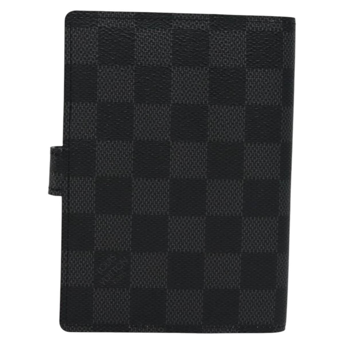 LOUIS VUITTON Damier Graphite Agenda PM Day Planner Cover R20030 LV Auth EC610