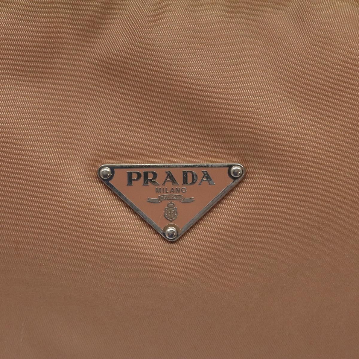 PRADA Shoulder Bag Nylon Beige Auth EC614