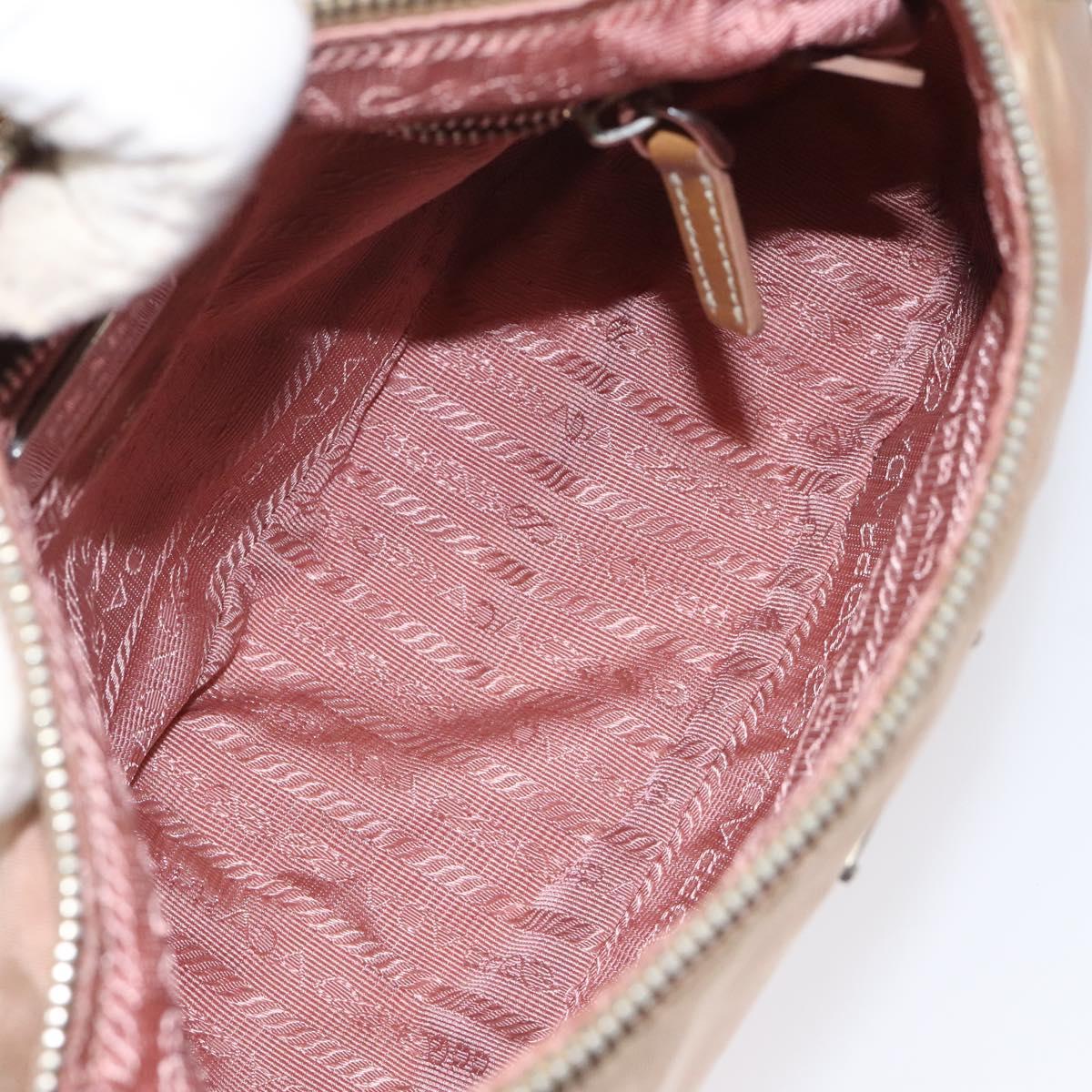 PRADA Shoulder Bag Nylon Beige Auth EC614