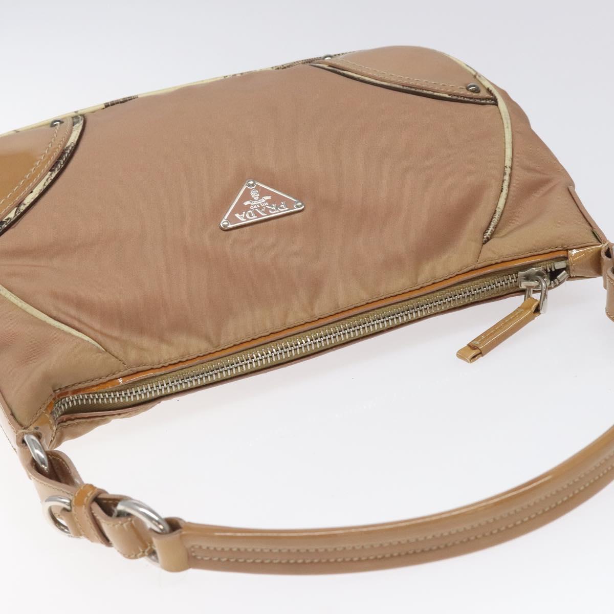 PRADA Shoulder Bag Nylon Beige Auth EC614