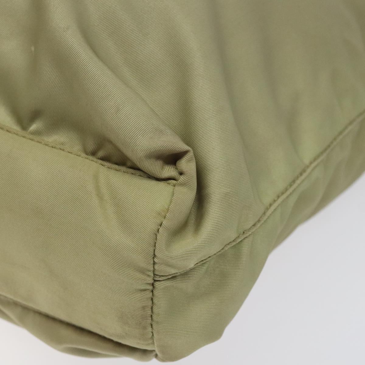 PRADA Tote Bag Nylon Beige Auth EC618