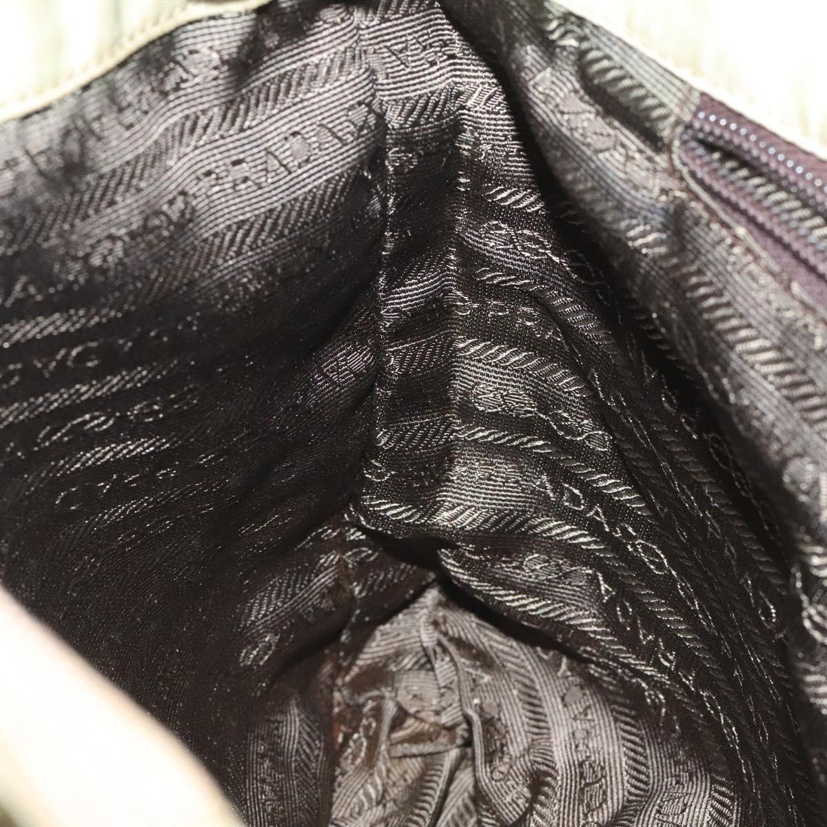 PRADA Tote Bag Nylon Beige Auth EC618