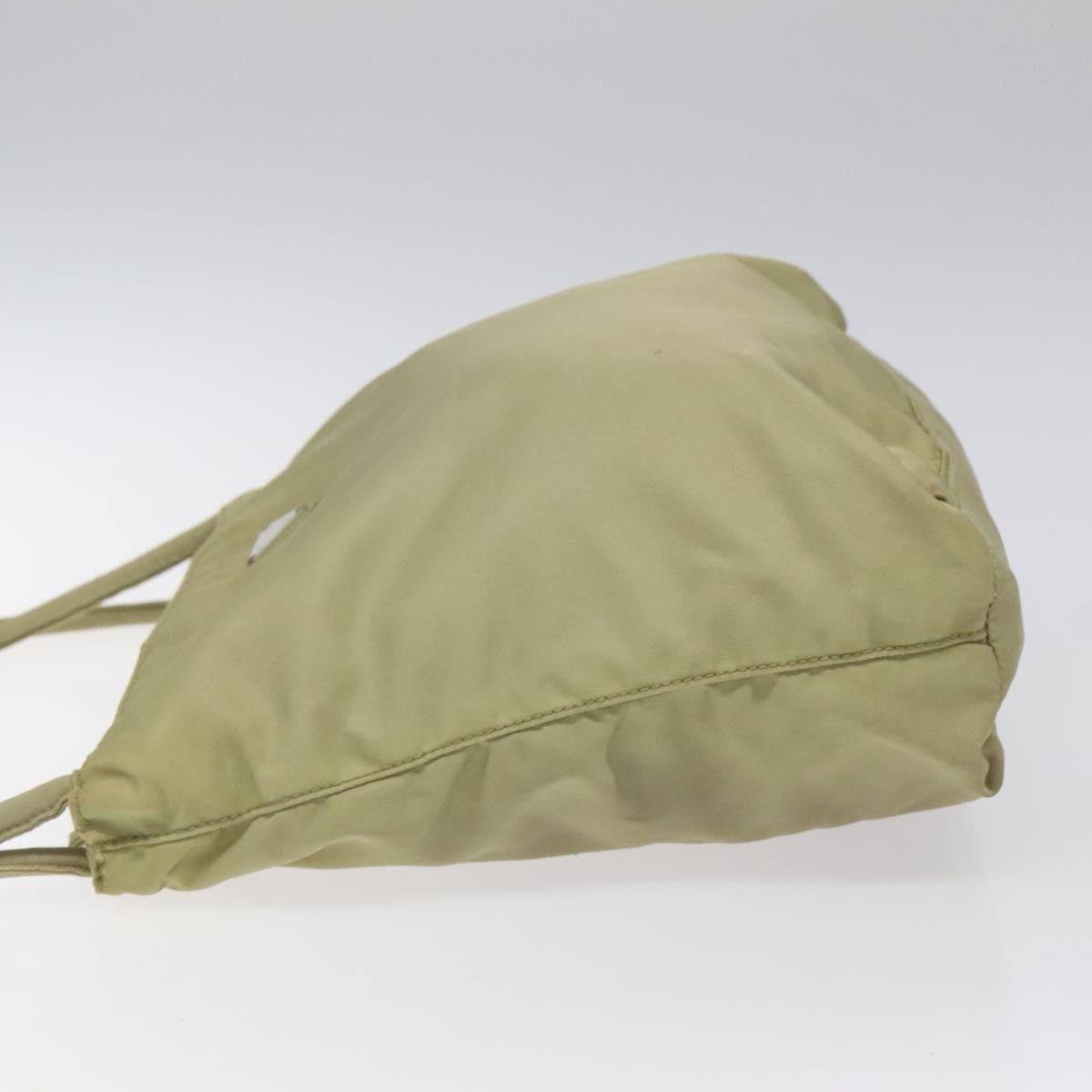 PRADA Tote Bag Nylon Beige Auth EC618