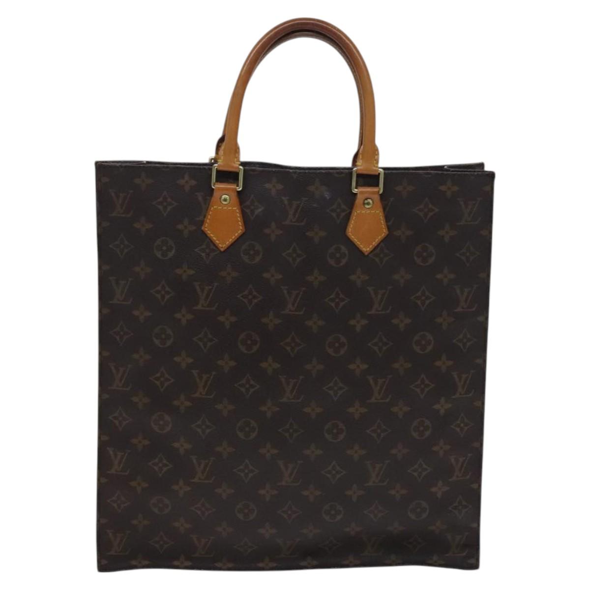 LOUIS VUITTON Monogram Sac Plat Hand Bag M51140 LV Auth EC628
