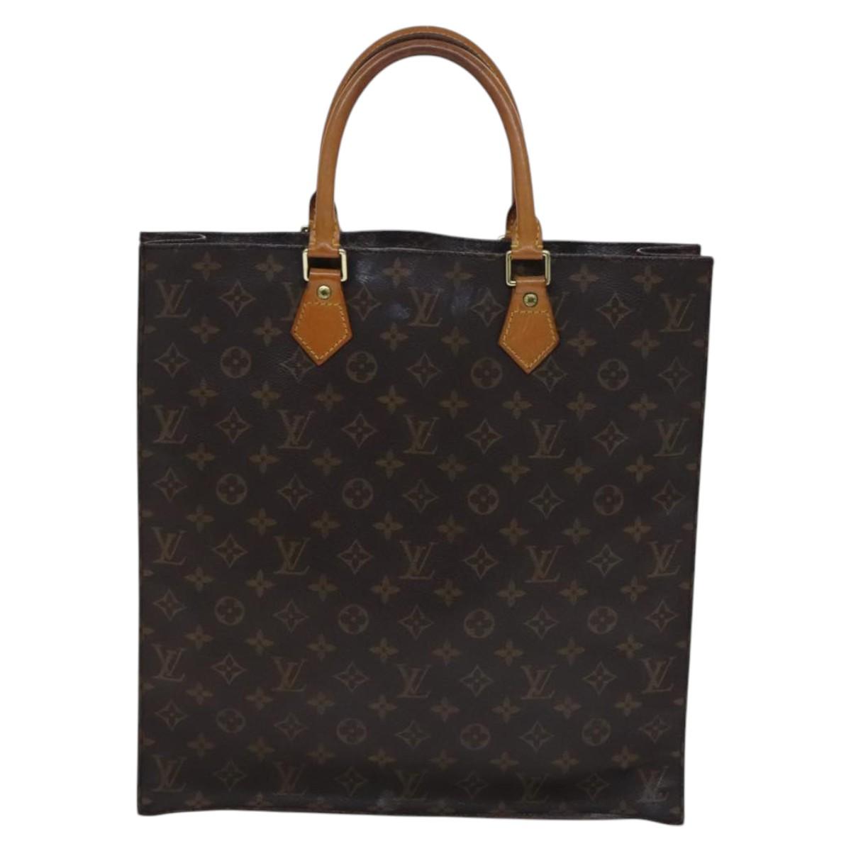 LOUIS VUITTON Monogram Sac Plat Hand Bag M51140 LV Auth EC628