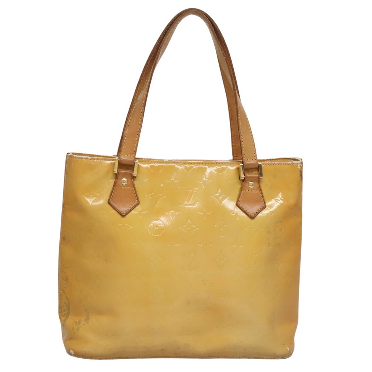 LOUIS VUITTON Monogram Vernis Houston Hand Bag Gris M91053 LV Auth EC632