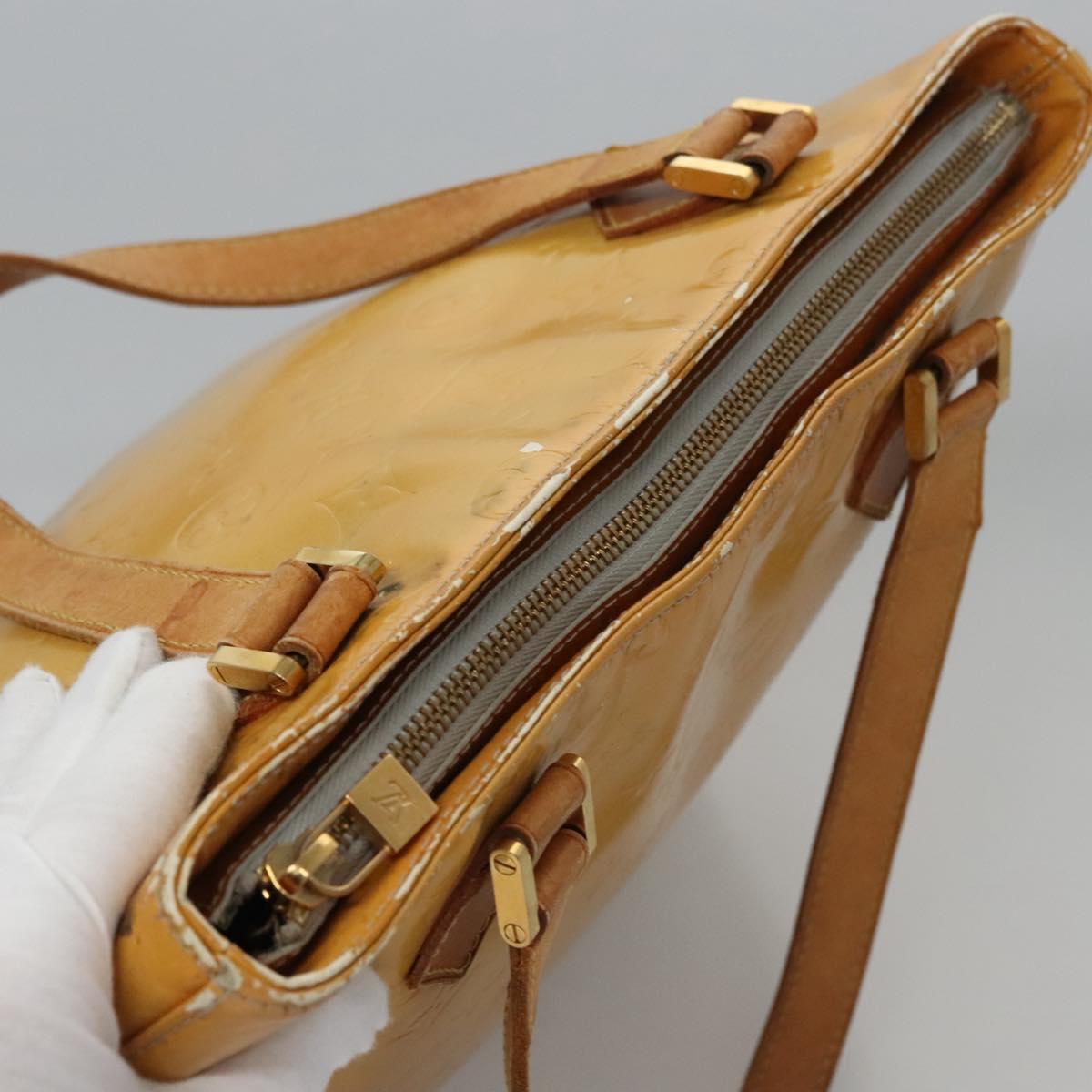 LOUIS VUITTON Monogram Vernis Houston Hand Bag Gris M91053 LV Auth EC632