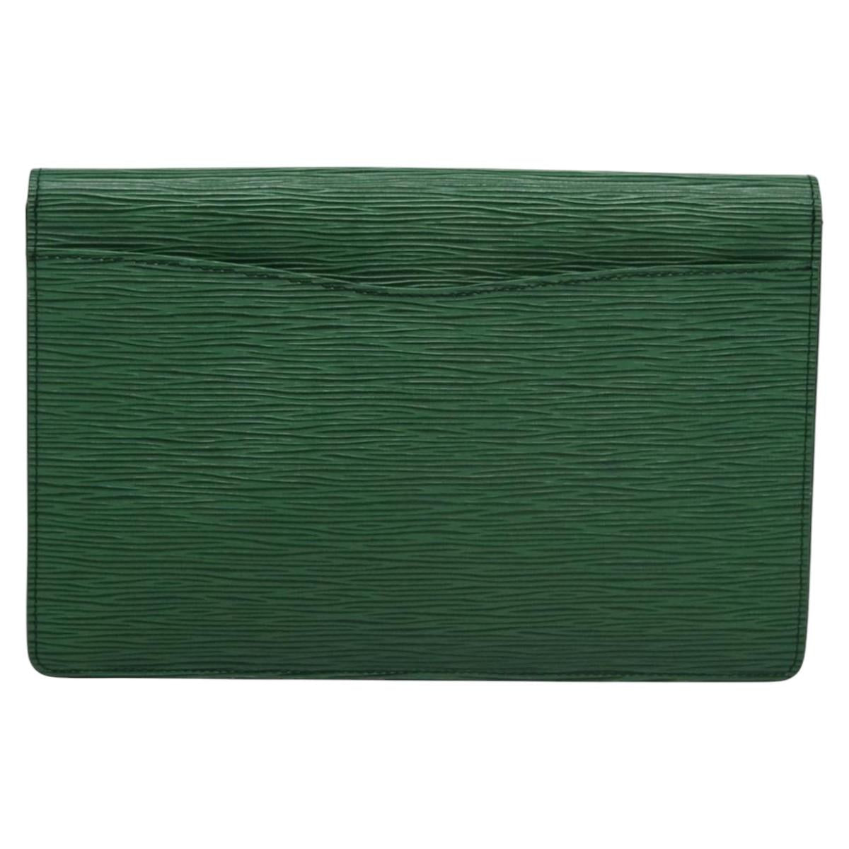 LOUIS VUITTON Epi Montaigne 27 Clutch Bag Green M52654 LV Auth EC643