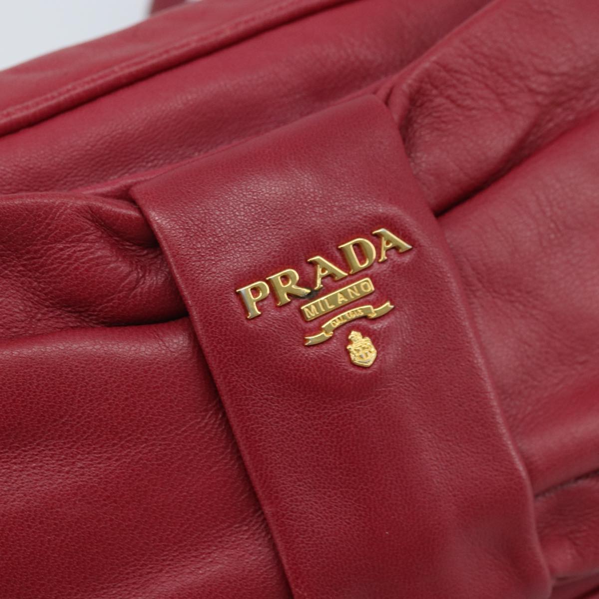 PRADA Shoulder Bag Leather Pink Auth EC644