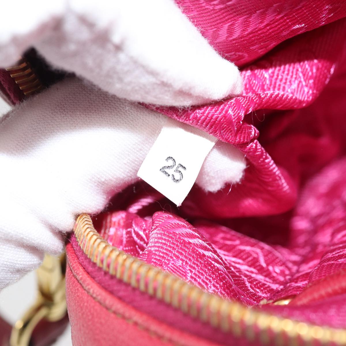 PRADA Shoulder Bag Leather Pink Auth EC644