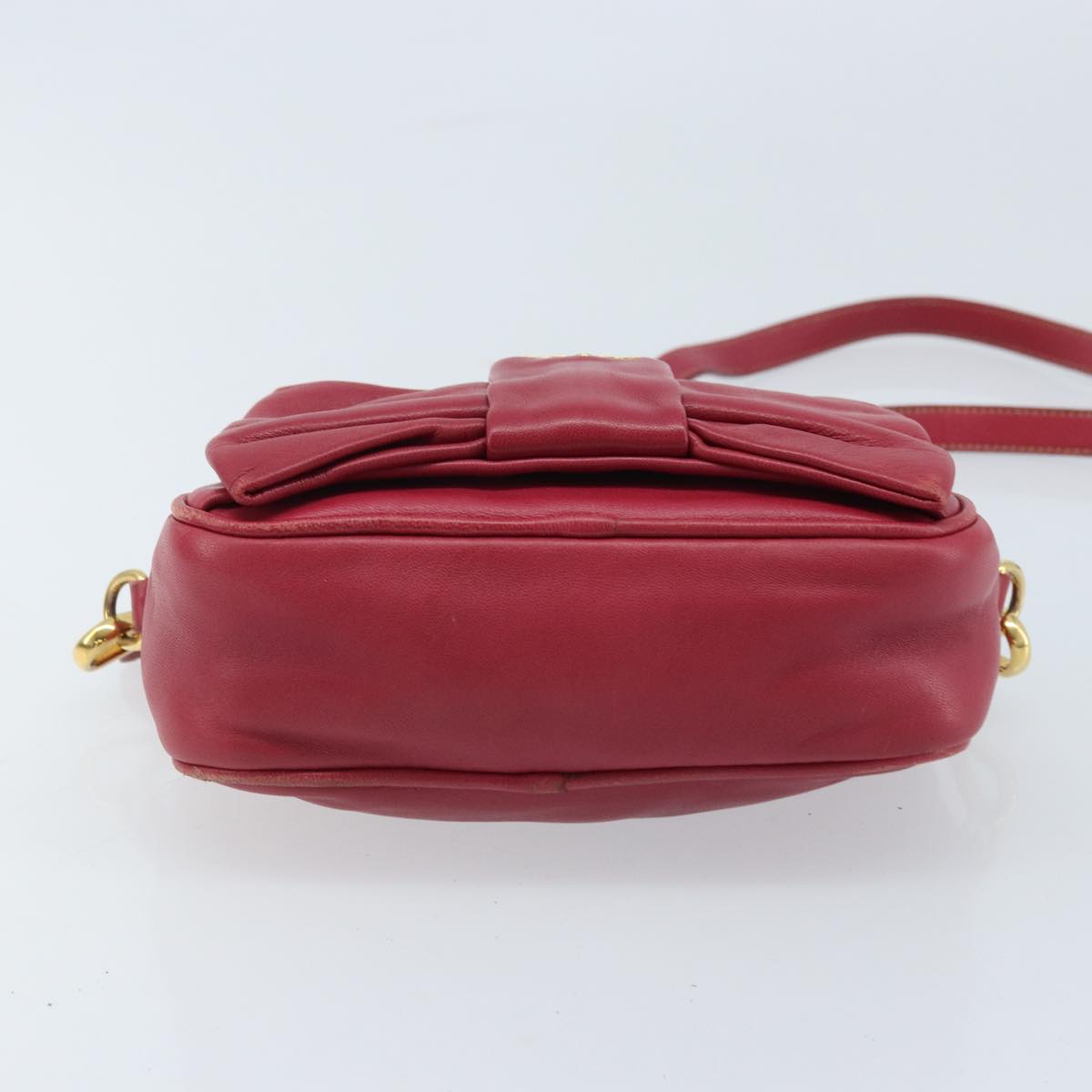 PRADA Shoulder Bag Leather Pink Auth EC644
