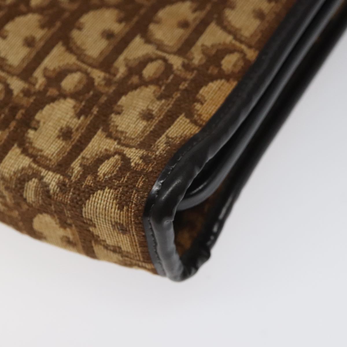 Christian Dior Trotter Canvas Hand Bag Brown Auth EC646